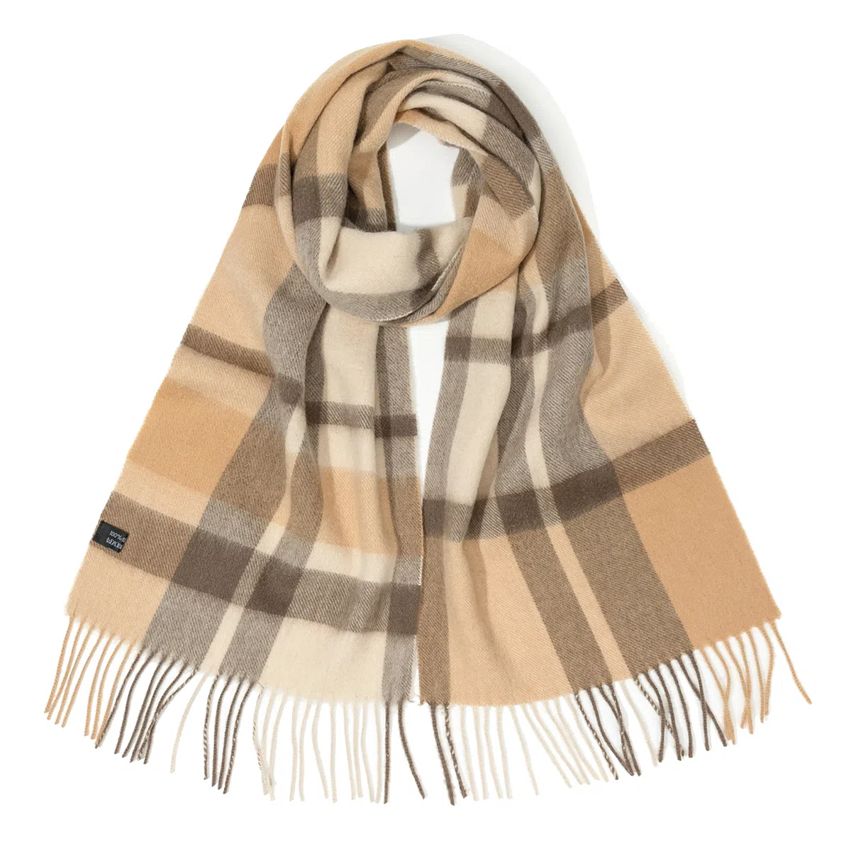 一米画纱 柔软亲肤长款加厚保暖时尚休闲气质格纹流苏潮流舒适 绵羊毛 绒线围巾 男女同款情侣款