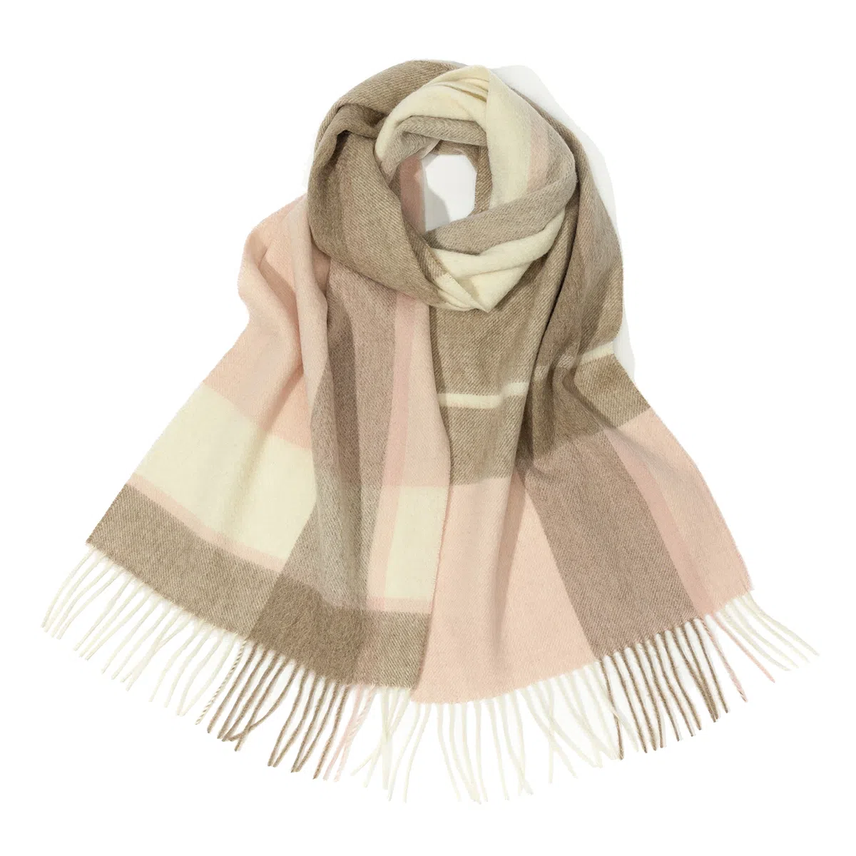 一米画纱 柔软亲肤长款加厚保暖时尚休闲气质格纹流苏潮流舒适 绵羊毛 绒线围巾 男女同款情侣款