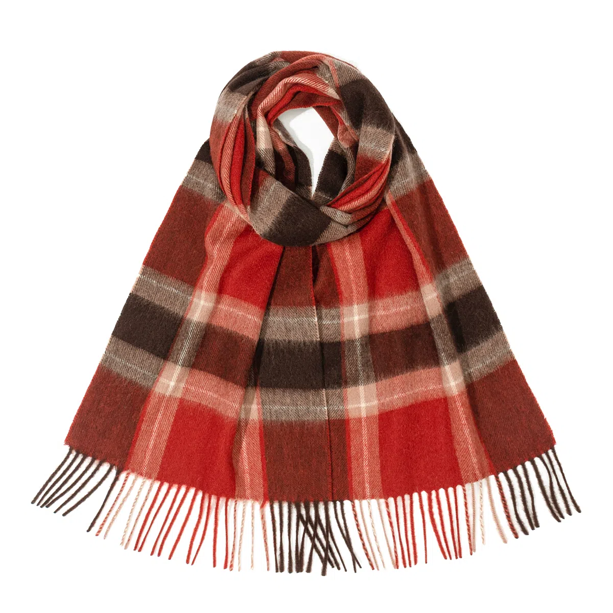 一米画纱 柔软亲肤长款加厚保暖时尚休闲气质格纹流苏潮流舒适 绵羊毛 绒线围巾 男女同款情侣款