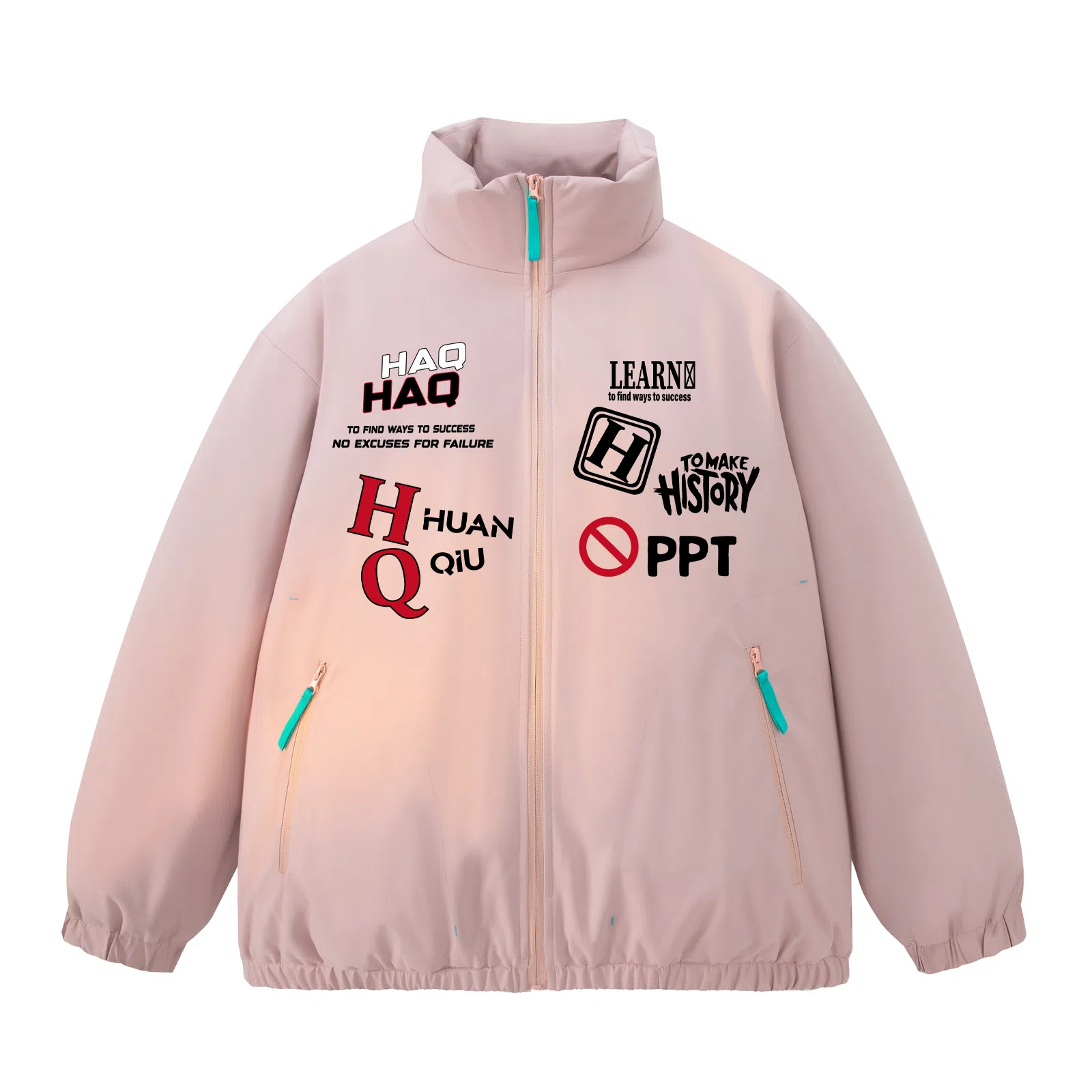 HUANQIU Classic Logo Zip-Up Cotton Jacket