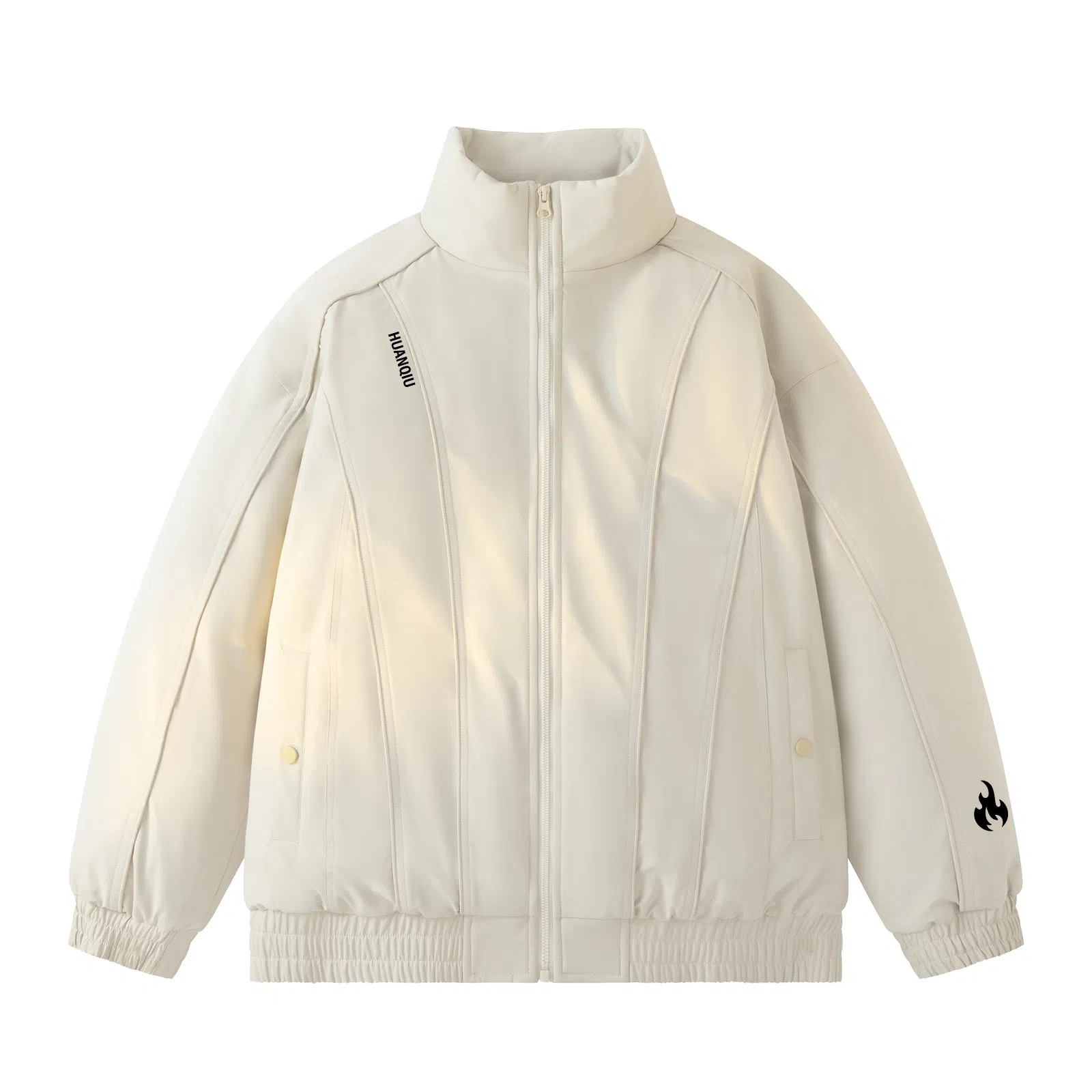 HUANQIU Classic Flame Logo Zip-Up Jacket