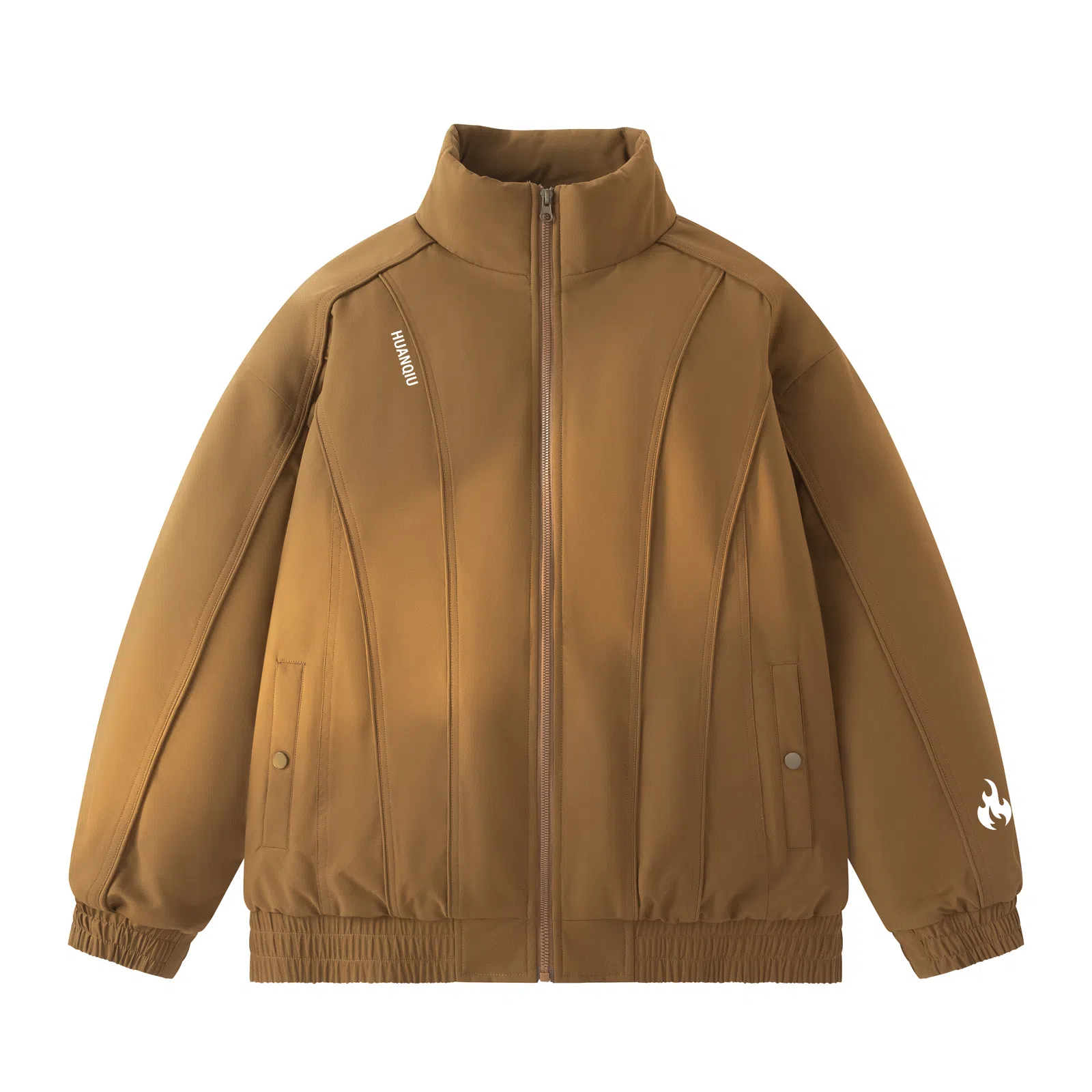 HUANQIU Classic Flame Logo Zip-Up Jacket