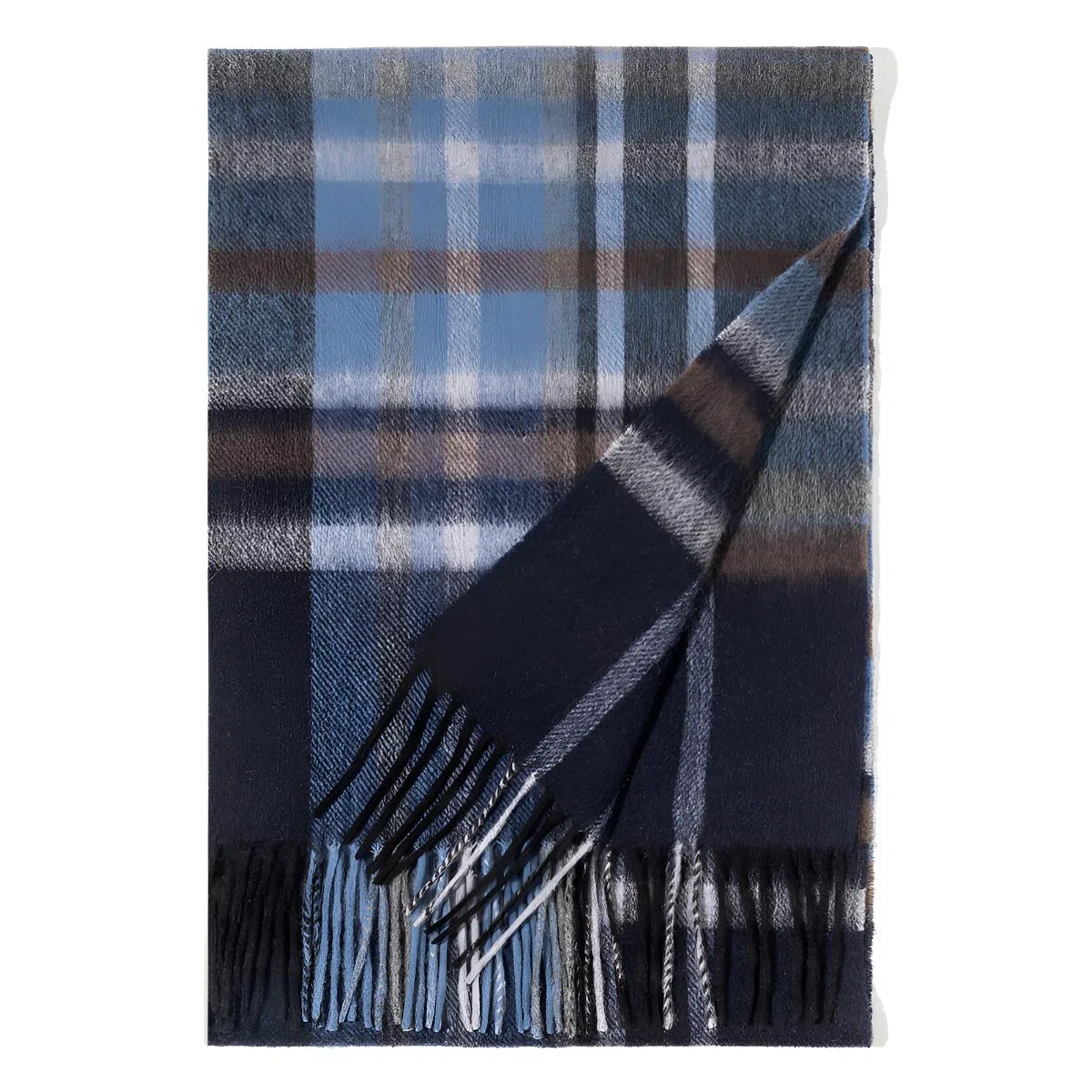 一米画纱 柔软亲肤长款加厚保暖时尚休闲气质格纹流苏潮流舒适 绵羊毛 绒线围巾 男女同款情侣款