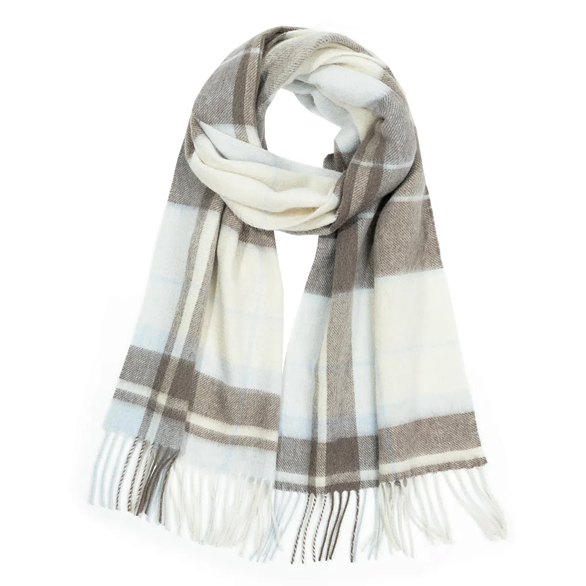 一米画纱 柔软亲肤长款加厚保暖时尚休闲气质格纹流苏潮流舒适 绵羊毛 绒线围巾 男女同款情侣款