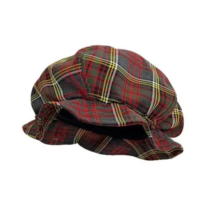 恩僾德 风铃彩色泡泡格纹八角水母显脸小个性逃跑乐园高颜值小众 涤纶 贝雷帽 男女同款情侣款