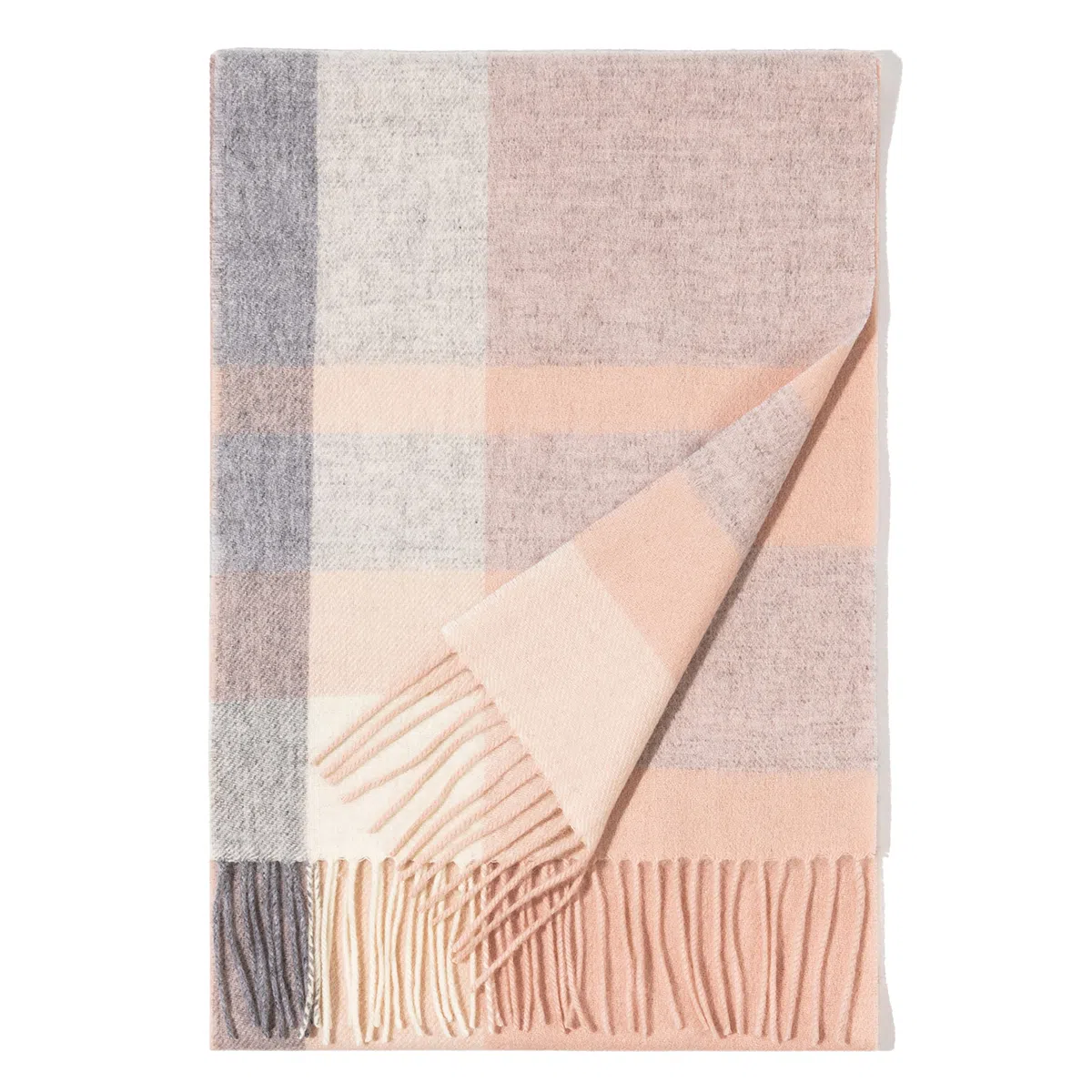 一米画纱 柔软亲肤长款加厚保暖时尚休闲气质格纹流苏潮流舒适 绵羊毛 绒线围巾 男女同款情侣款