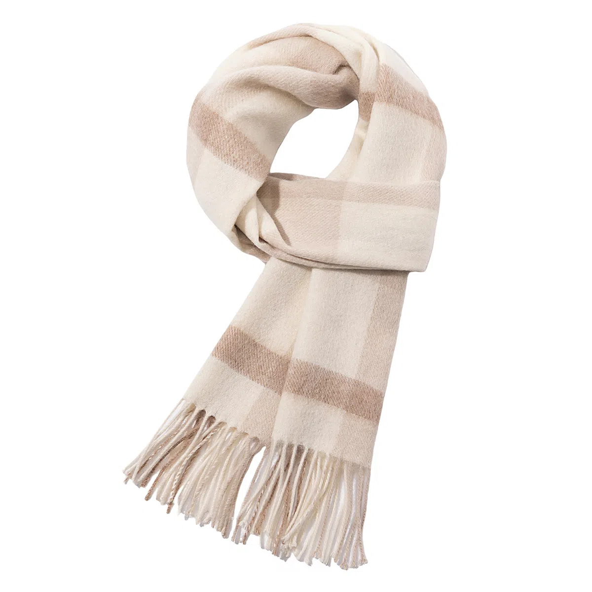 一米画纱 柔软亲肤长款加厚保暖时尚休闲气质格纹流苏潮流舒适 绵羊毛 绒线围巾 男女同款情侣款