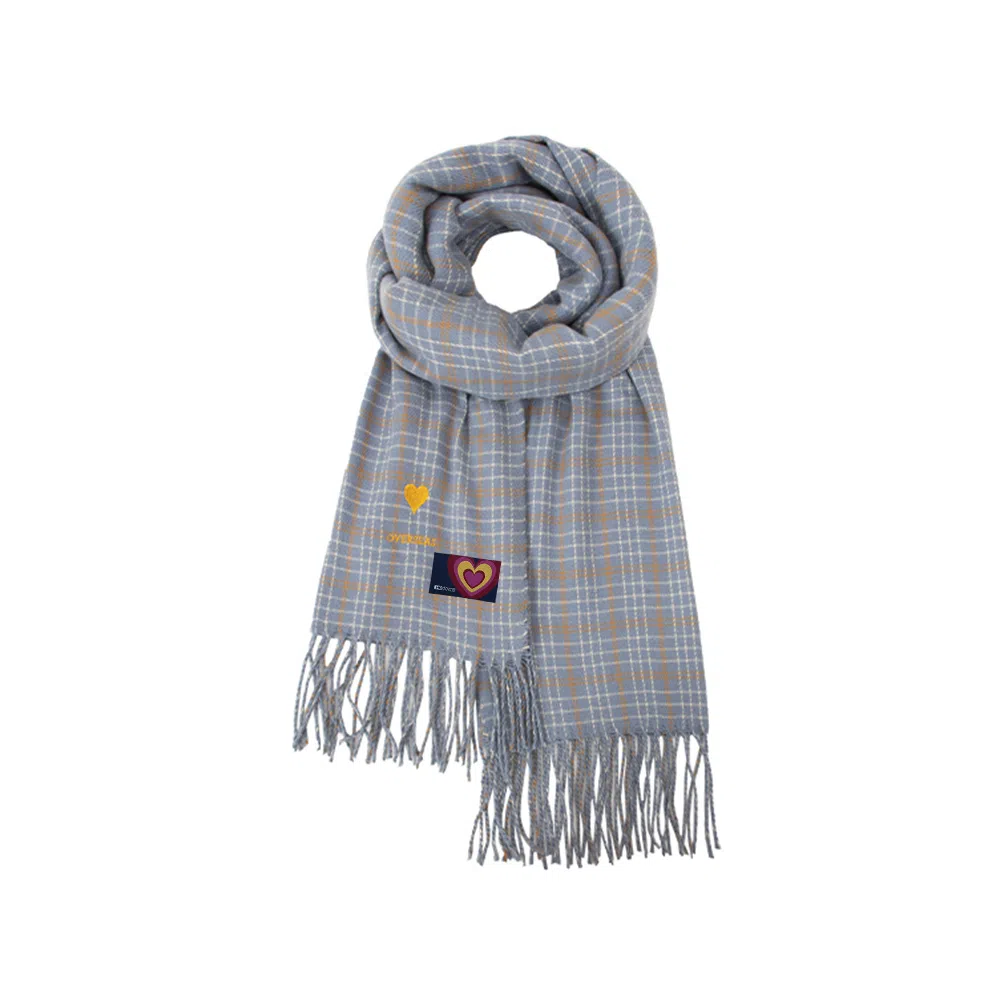 红豆 高品质面料优雅配色经典时尚 定制卡片代写 涤纶 绒线围巾 男女同款情侣款