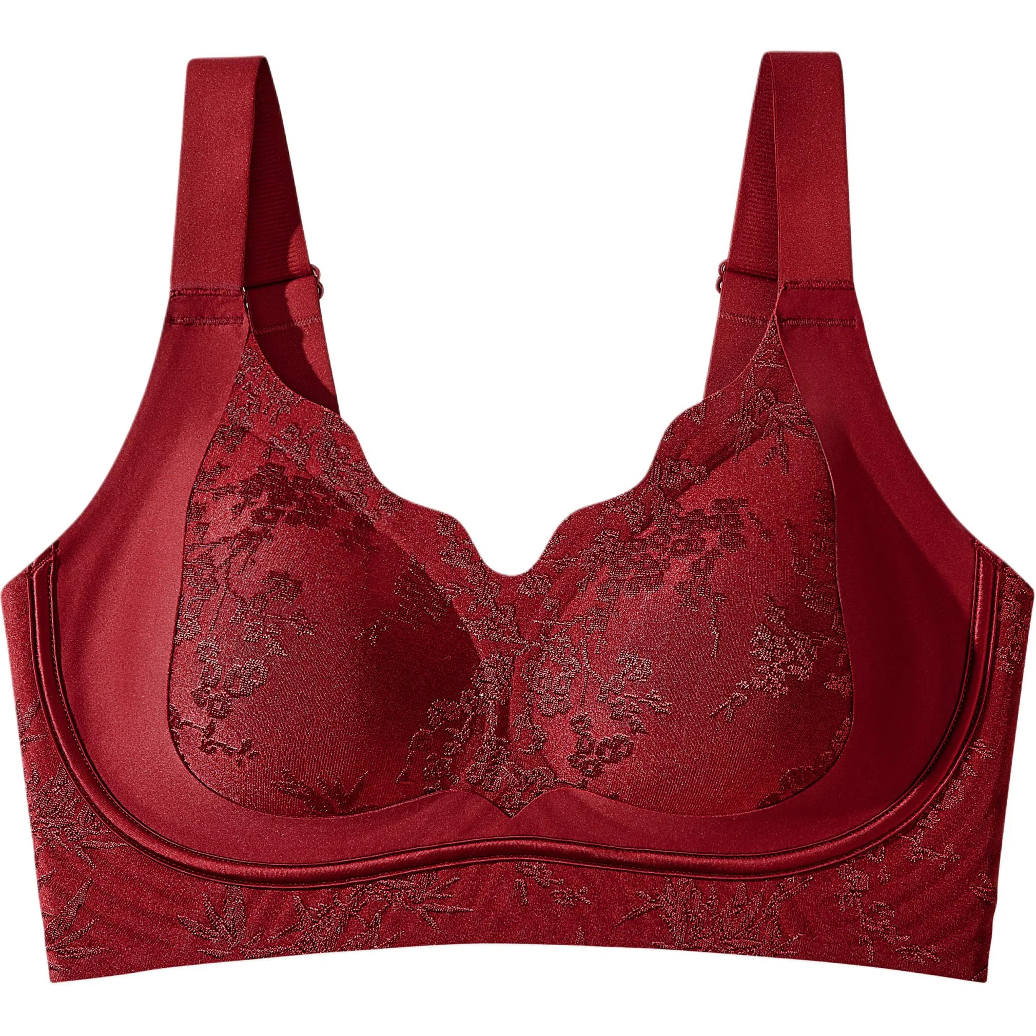 二三二三 新中式国风本命年婚嫁马年大码无痕内衣果冻软支撑亲肤舒适透气聚拢优雅背心美背无钢圈防下垂约会小心机日常通勤文胸 女款