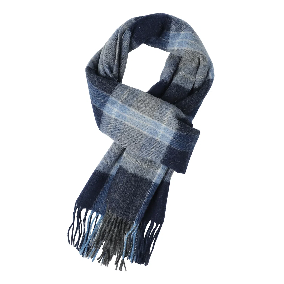 一米画纱 柔软亲肤长款加厚保暖时尚休闲气质格纹流苏潮流舒适 绵羊毛 绒线围巾 男女同款情侣款