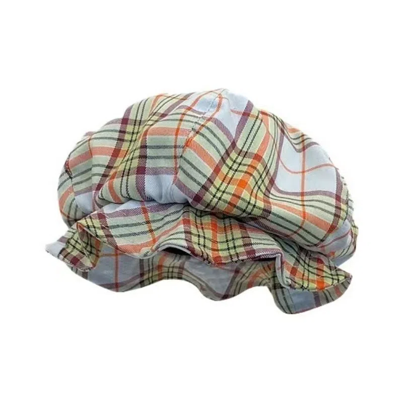 恩僾德 风铃彩色泡泡格纹八角水母显脸小个性逃跑乐园高颜值小众 涤纶 贝雷帽 男女同款情侣款