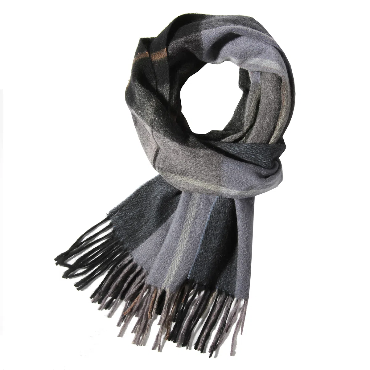 一米画纱 柔软亲肤长款加厚保暖时尚休闲气质格纹流苏潮流舒适 绵羊毛 绒线围巾 男女同款情侣款