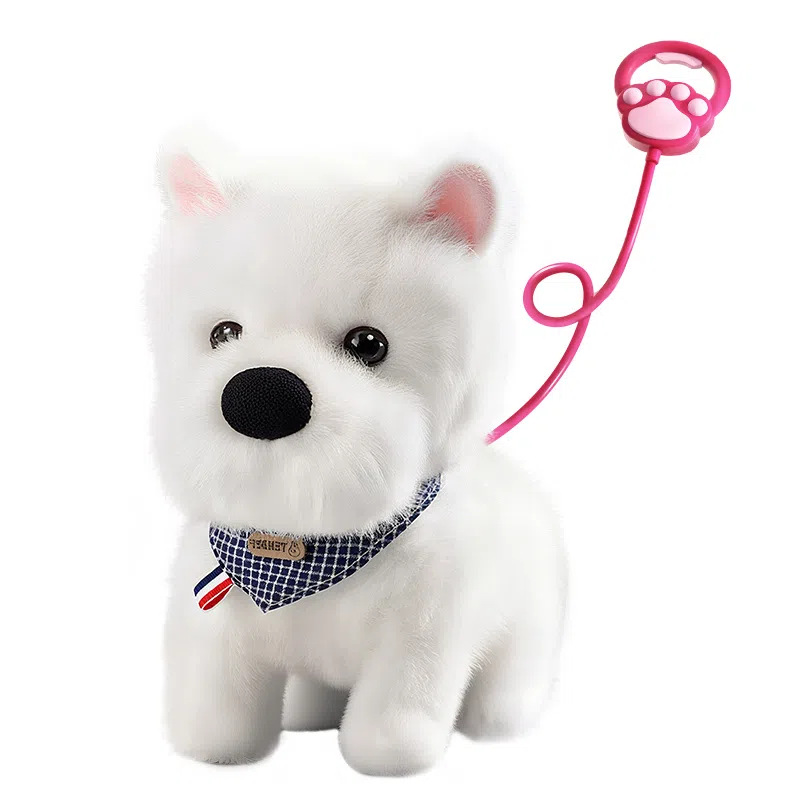 益米 比熊 西高地 智能狗 牵引绳操控 声控 触摸感应 电动遥控动物