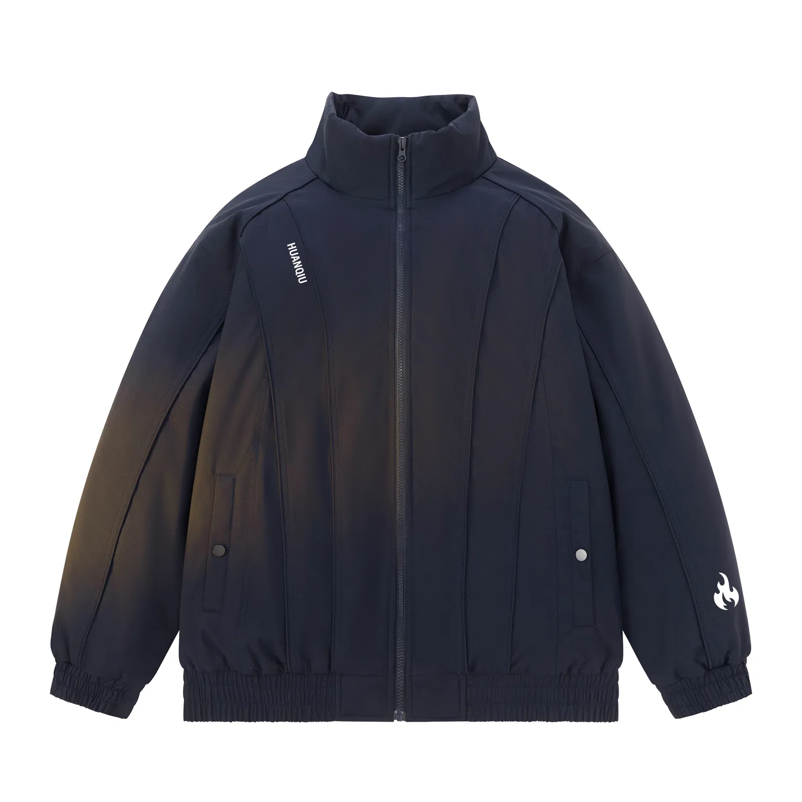 HUANQIU Classic Flame Logo Zip-Up Jacket