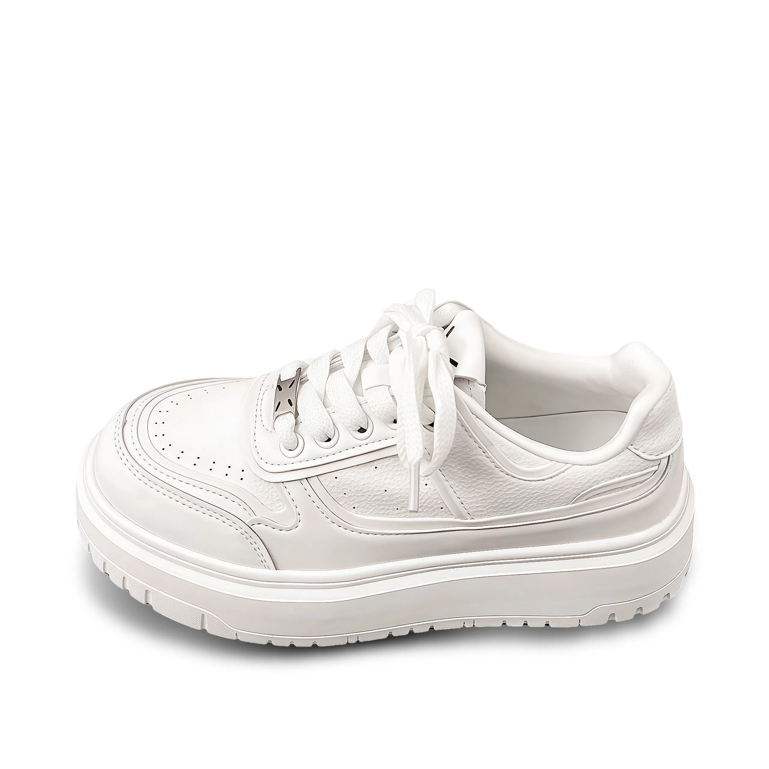 乐乐鱼 厚底百搭配裙子休闲通勤 包裹性耐磨增高 低帮 板鞋 女