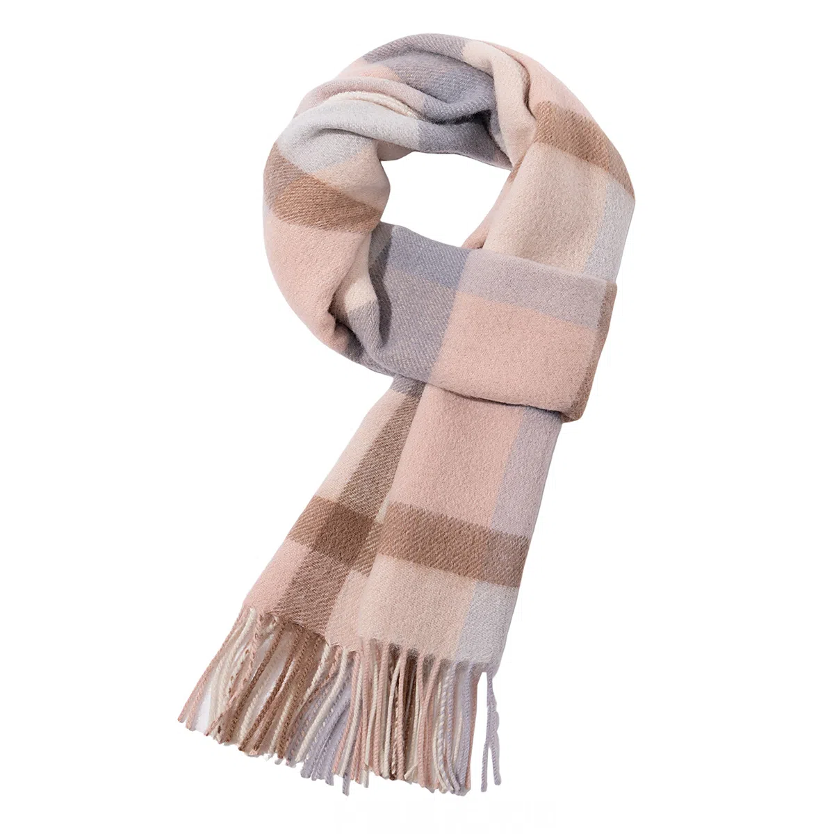 一米画纱 柔软亲肤长款加厚保暖时尚休闲气质格纹流苏潮流舒适 绵羊毛 绒线围巾 男女同款情侣款