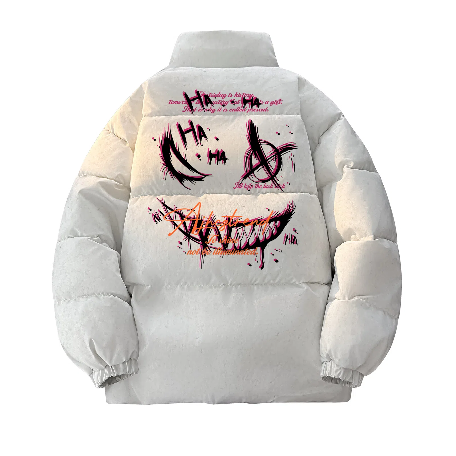 JHCZC Graffiti Demon Logo Puffer Jacket