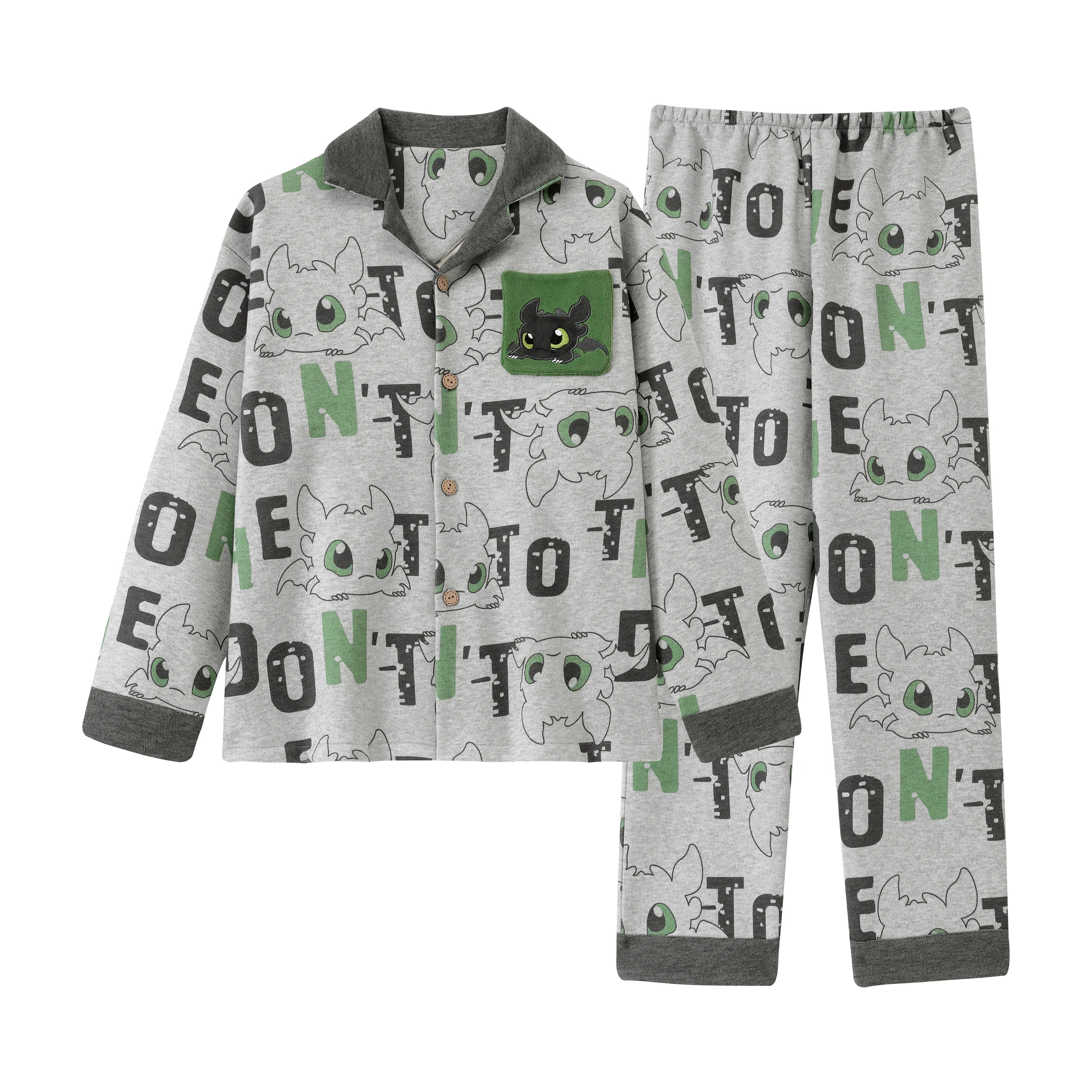 静英鸾 休闲时尚可爱字母卡通亲肤保暖舒适可外穿家居服睡衣套装 男款