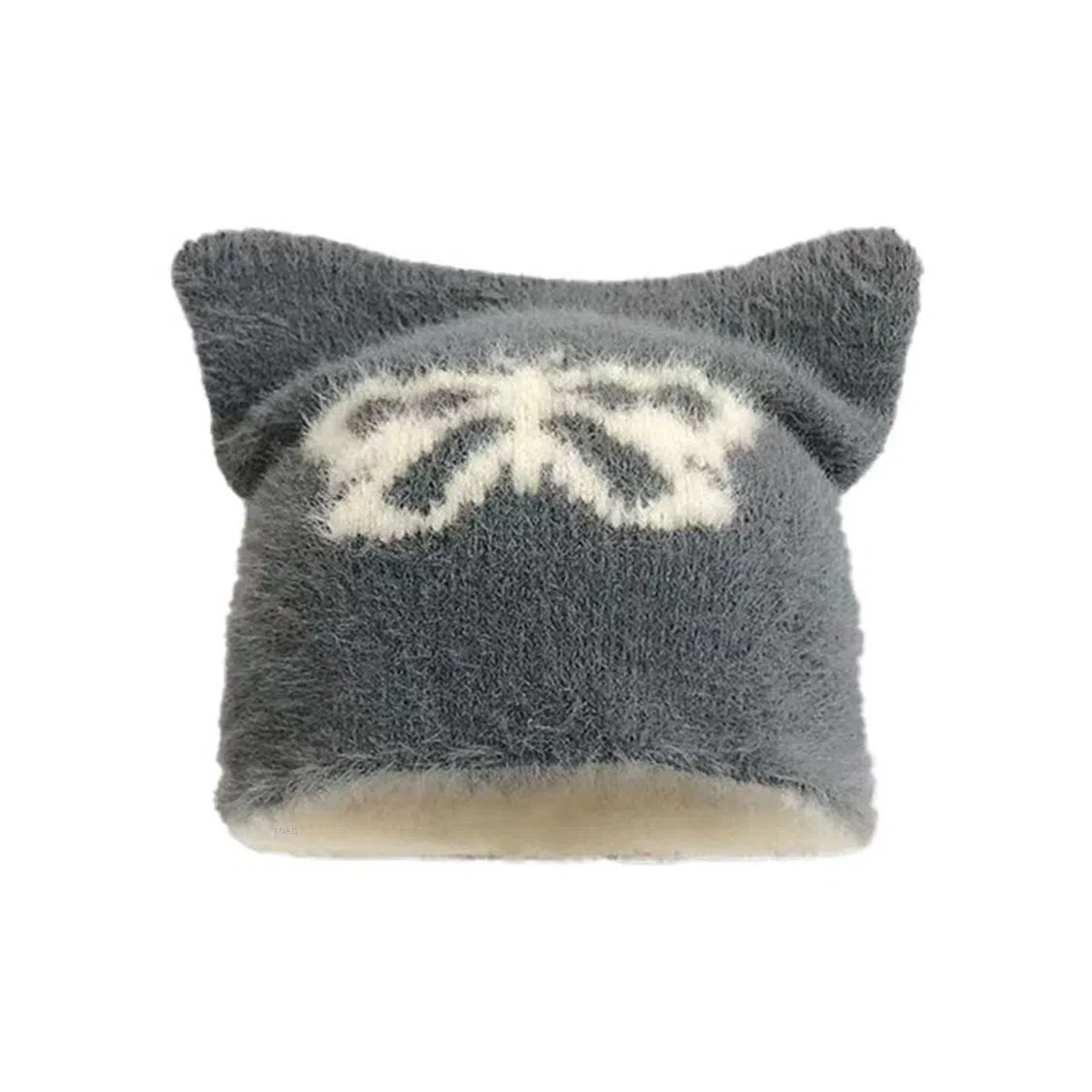 恩僾德 萌趣猫星人小众可爱猫耳星星毛线套头帽保暖毛绒包头帽 聚酯纤维 绒线帽 男女同款情侣款