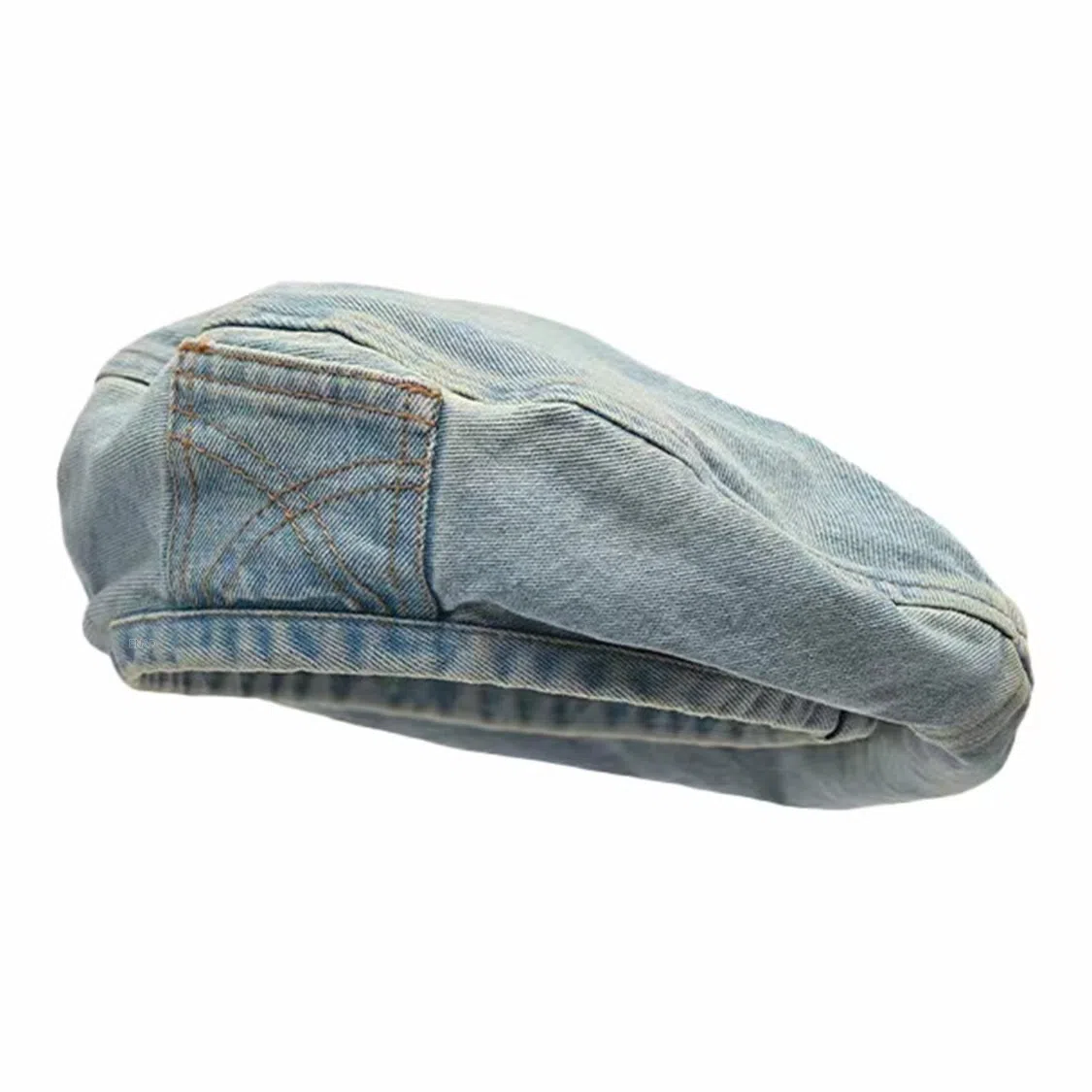 恩僾德 水洗做旧牛仔小众百搭复古怀旧大头围口袋设计春夏圆脸显脸小 聚酯纤维 贝雷帽 男女同款情侣款