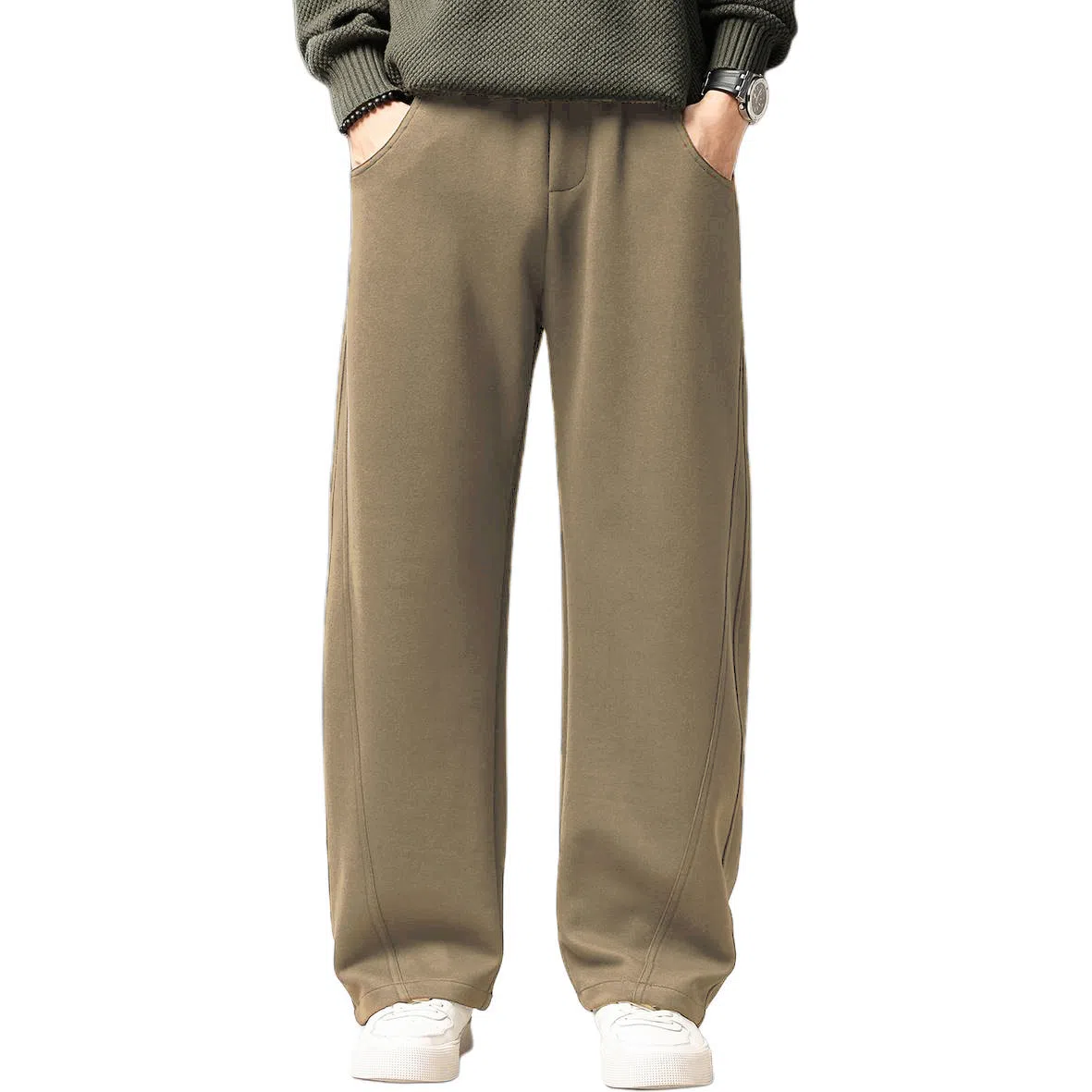 贵色 美式垂感显瘦加厚百搭潮流弯刀阔腿裤休闲裤 男女同款