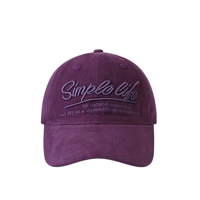 艾佳微 磨毛复古字母刺绣显脸小软顶百搭帽子美式 棉 鸭舌帽 男女同款情侣款