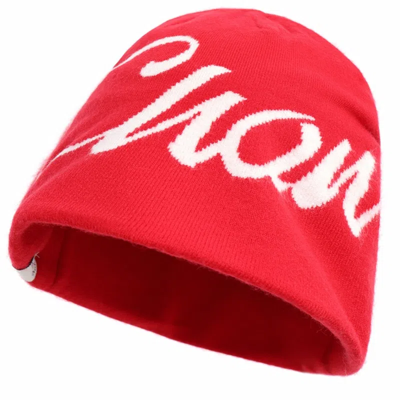 艾佳微 日常通勤户外登山运动徒步旅游美式针织字母保暖护耳大头围显脸 棉 帽子 男女同款情侣款