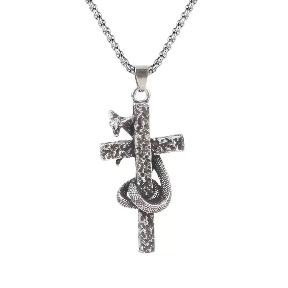 尚先生 霸气潮流高级感嘻哈风格简约设计欧美时尚做旧元素朋克风格个性复古潮流轻奢叠戴高雅 合金 项链 男女同款情侣款