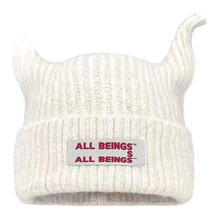 恩僾德 可爱搞怪触角针织保暖百搭显脸小护耳 聚酯纤维 绒线帽 男女同款情侣款