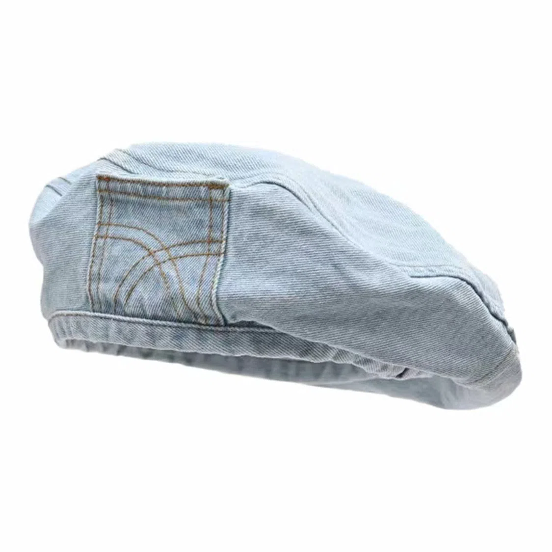 恩僾德 水洗做旧牛仔小众百搭复古怀旧大头围口袋设计春夏圆脸显脸小 聚酯纤维 贝雷帽 男女同款情侣款