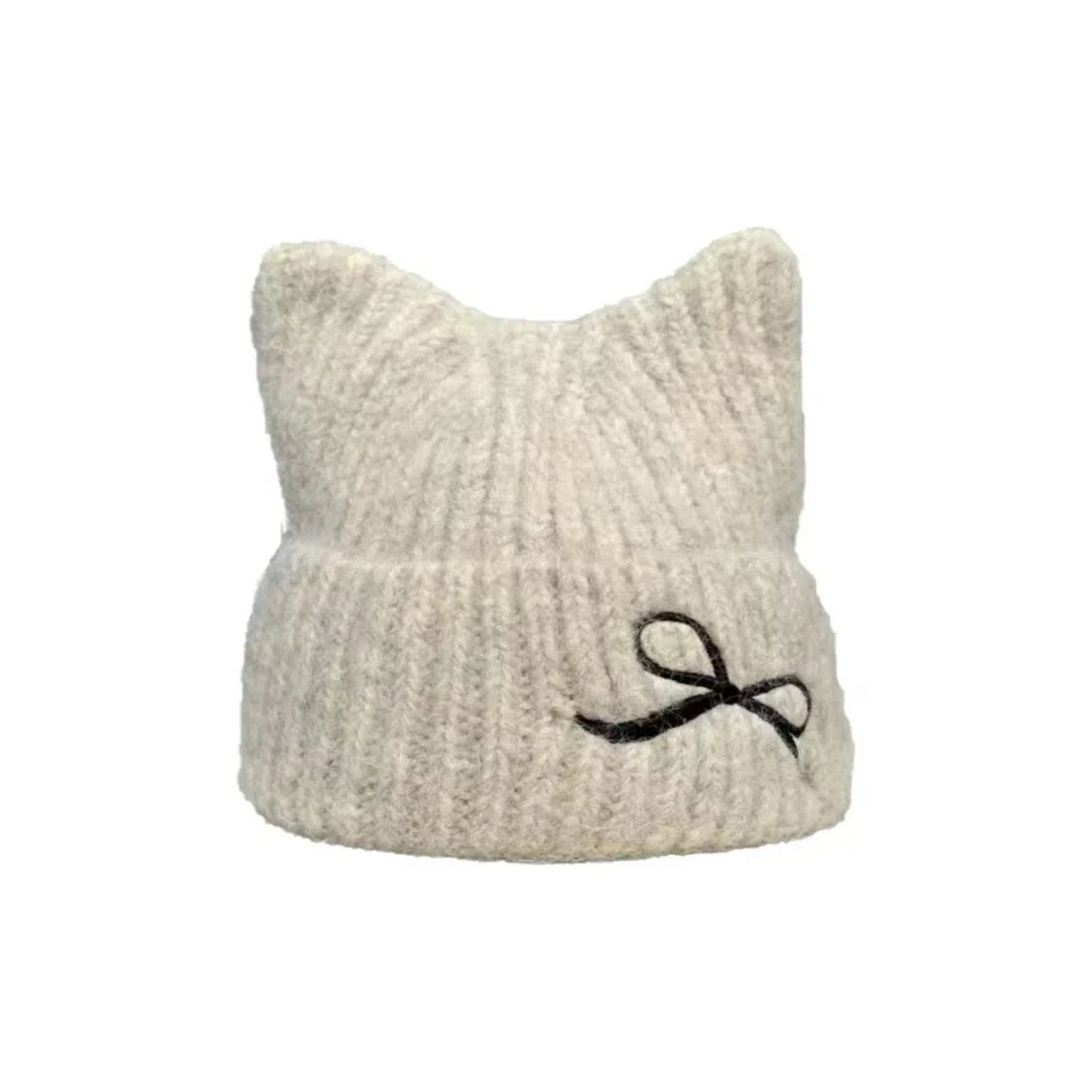 恩僾德 猫耳朵针织帽子韩版可爱减龄滑雪小众百搭显脸小保暖 聚酯纤维 绒线帽 男女同款情侣款