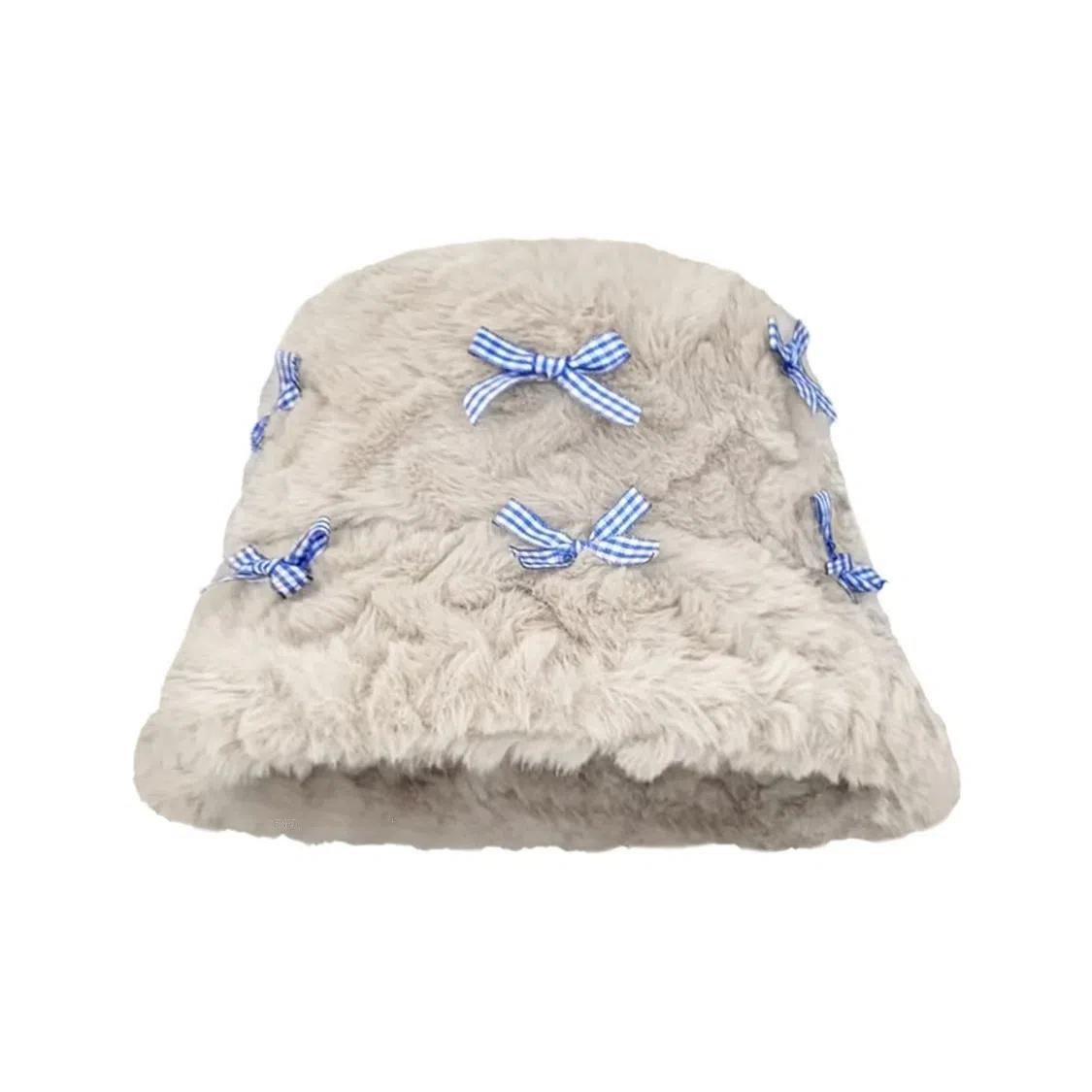 恩僾德 星星毛绒奶呼呼奶白日系可爱甜美显脸小保暖盆帽 聚酯纤维 渔夫帽 男女同款情侣款