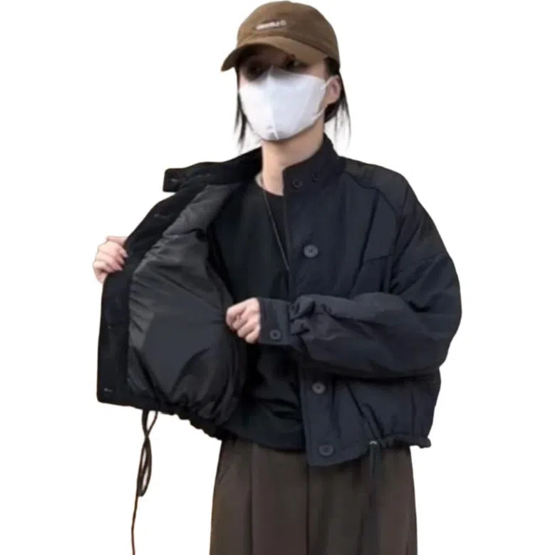 邦固依品 夹棉立领外套女秋冬款小个子宽松休闲保暖夹克棉衣棉服 女款