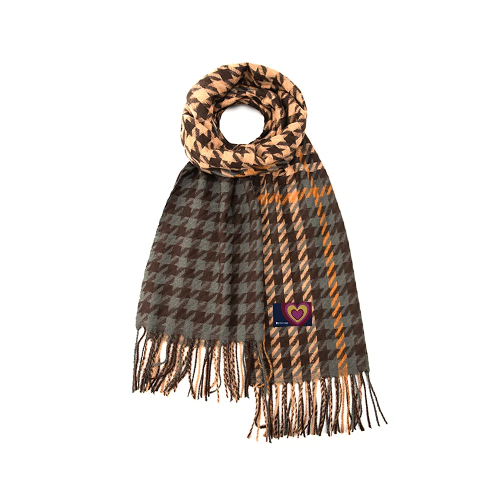 红豆 经典百搭时尚大方品质舒适礼盒装 定制卡片代写 涤纶 绒线围巾 男女同款情侣款