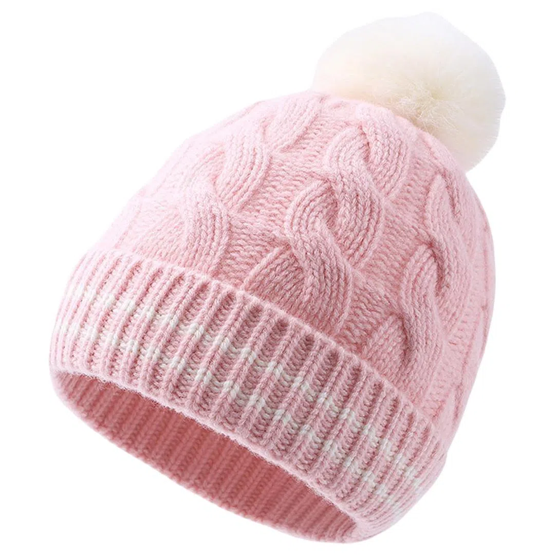 红豆 品牌毛球可爱甜美护耳防寒针织 羔羊毛 绒线帽 男女同款情侣款