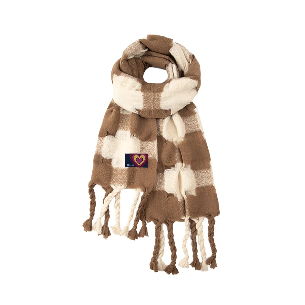 红豆 温暖柔软时尚百搭礼盒装 定制卡片代写 涤纶 绒线围巾 男女同款情侣款