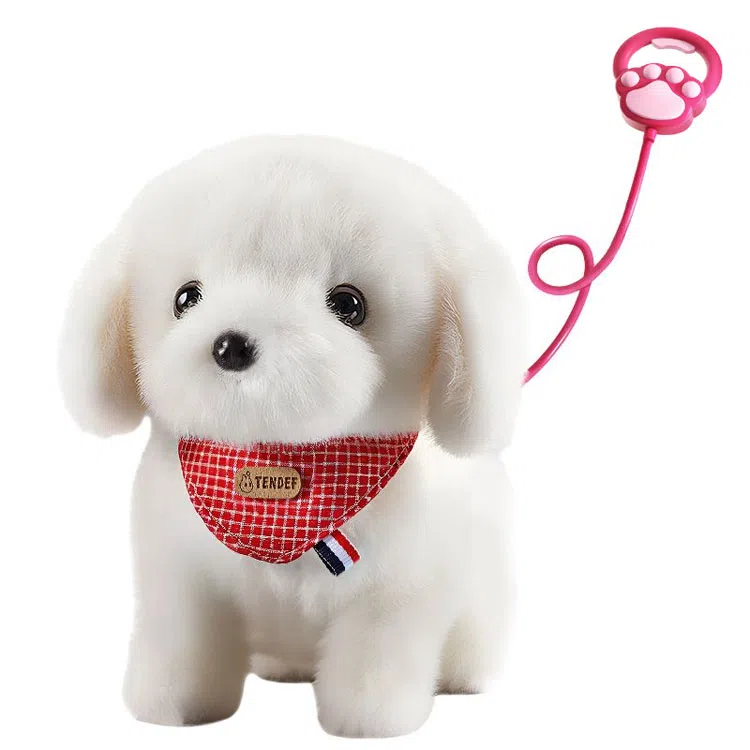 益米 比熊 西高地 智能狗 牵引绳操控 声控 触摸感应 电动遥控动物