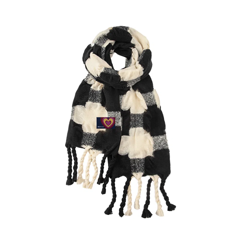 红豆 温暖柔软时尚百搭礼盒装 定制卡片代写 涤纶 绒线围巾 男女同款情侣款