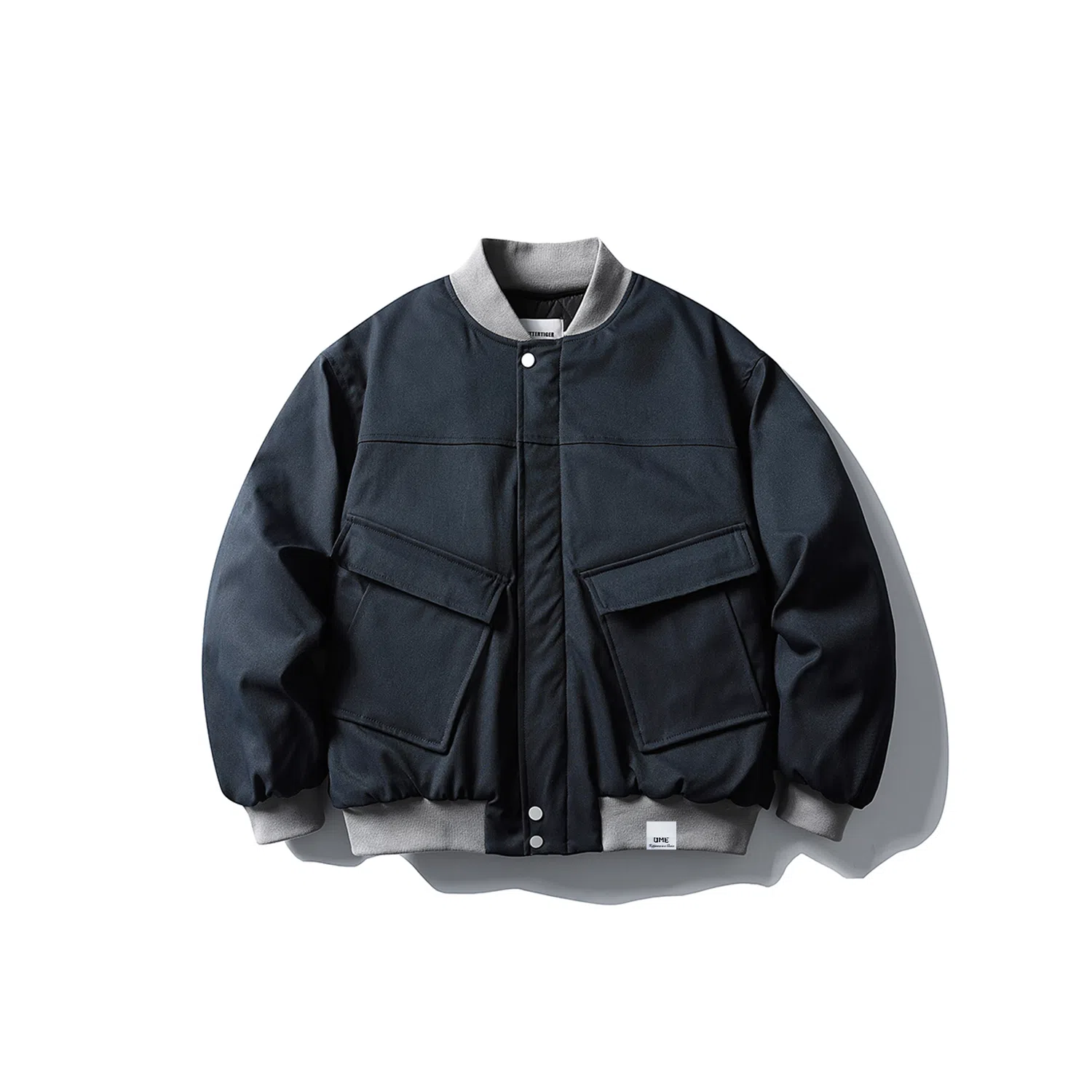 【dme】 复古美式潮牌撞色户外休闲宽松大口袋工装棉衣外套男冬季百搭保暖中性飞行棒球领棉服 男女同款