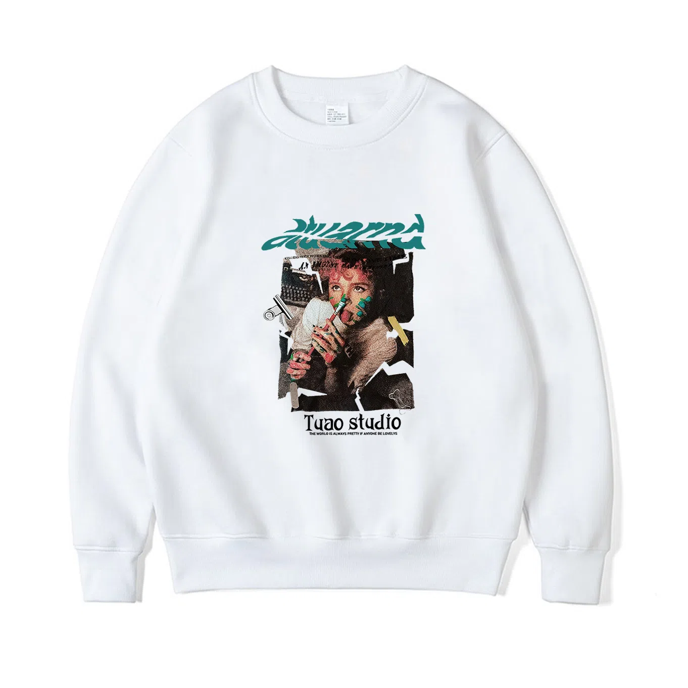 莫代尔 秋冬慵懒显瘦简约嘻哈高街街头风大码长袖卫衣打底衣 男女同款