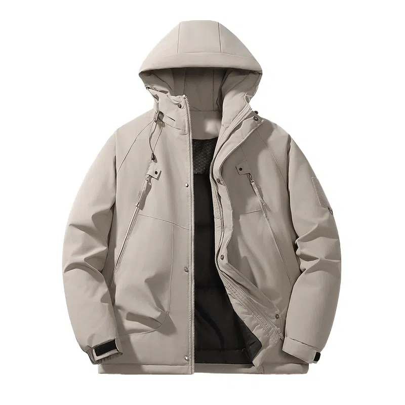 Cotton Gene Winter Multi-Pocket Zipper Baseball Jacket