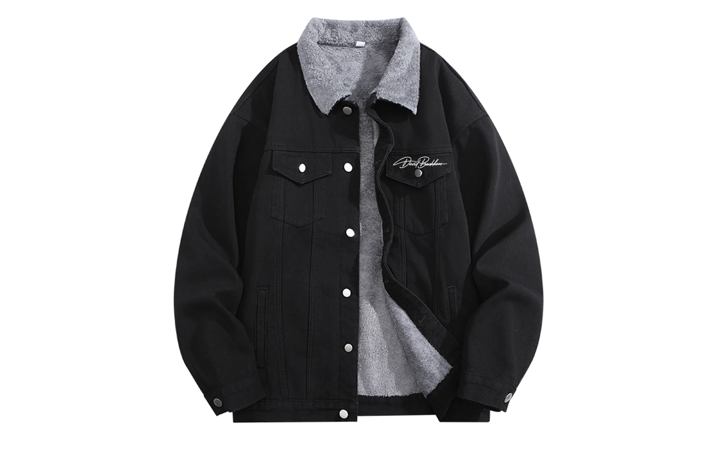 大卫贝肯 美式嘻哈高街水洗复古做旧日系基础款简约高级感工装大口袋休闲百搭宽松翻领加厚保暖牛仔外套 男女同款