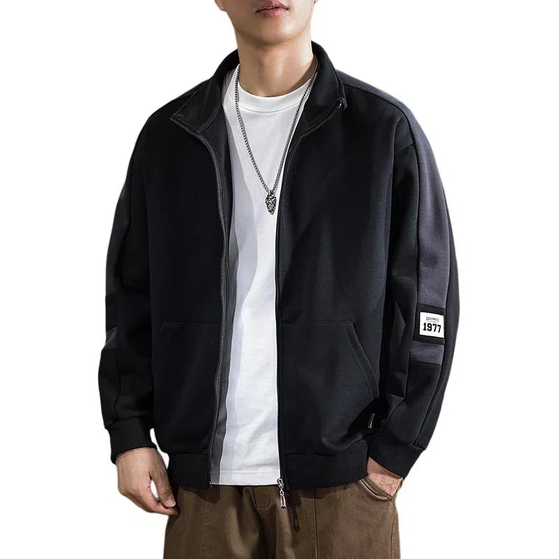 遨宇 宽松适中立领长袖卫衣 男款