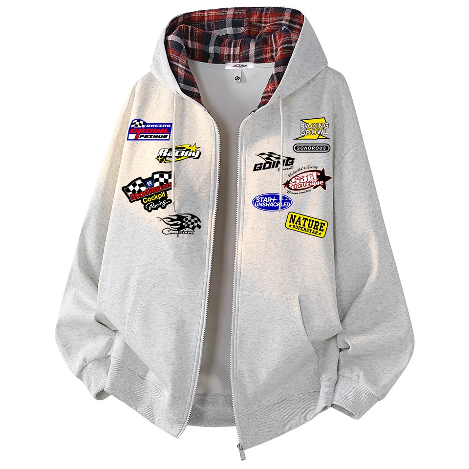 Feiyue Classic Plaid Zip Hoodie