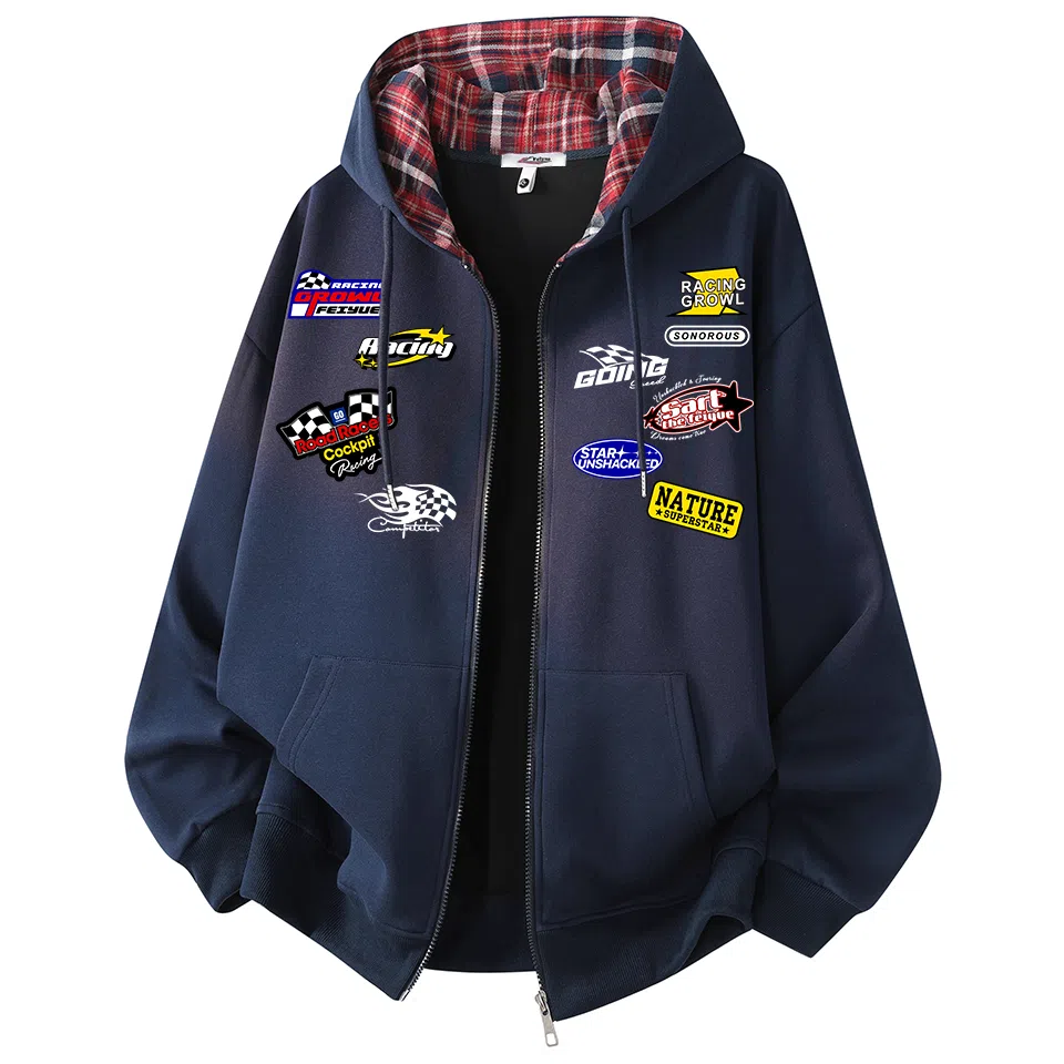 Feiyue Classic Plaid Zip Hoodie