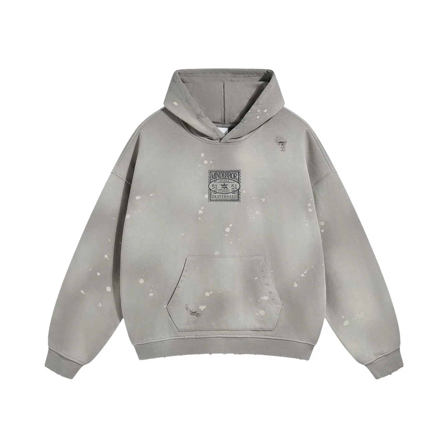 MIND ERROR Vintage Stamp Print Pullover Sweatshirt