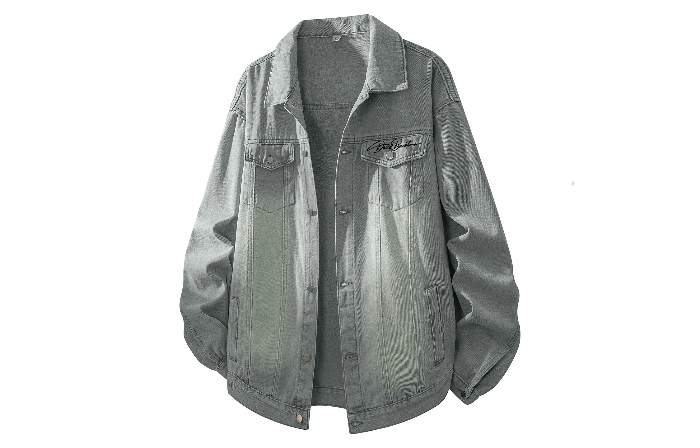 大卫贝肯 美式嘻哈高街水洗复古做旧日系基础款简约高级感工装大口袋休闲百搭宽松翻领加厚保暖牛仔外套 男女同款