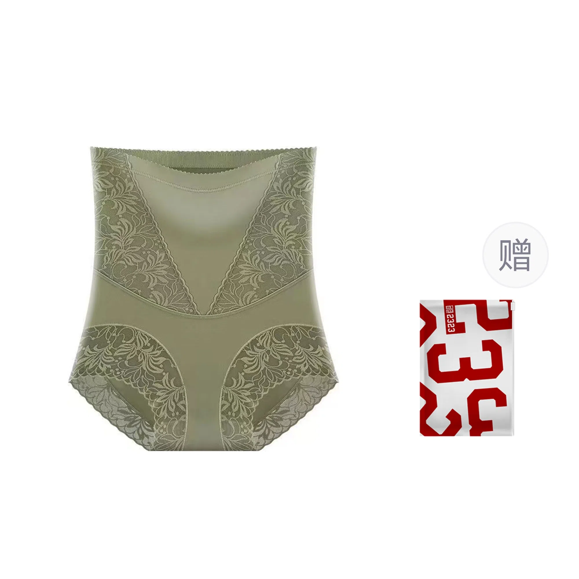 二三二三 法式蕾丝高腰收腹提臀内裤舒适柔软透气不夹臀短裤防卷边产后翘臀收胯塑形塑腰无痕塑身裤 女款