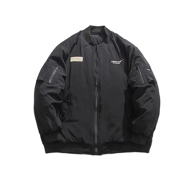 沐诚阳译 美式复古工装加厚飞行员飞行服棒球棉服情侣宽松冬季外套夹克 男女同款