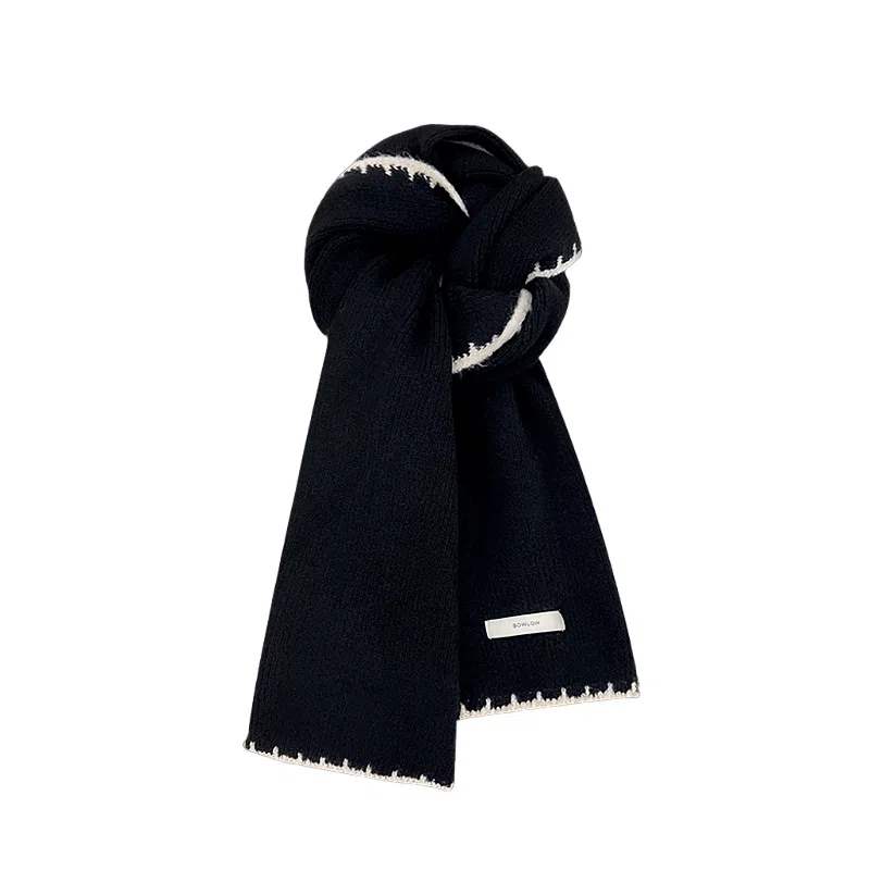 恩僾德 小香风保暖高级百搭高颜值小众 聚酯纤维 绒线围巾 男女同款情侣款